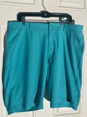 Men's Teal Flat-Front Performance Shorts
